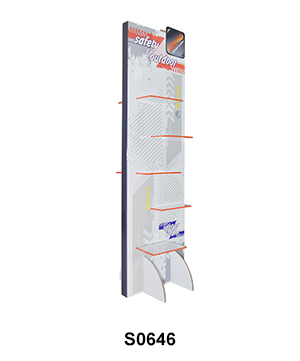 2 Side Shoes POS Display with Shelve for Promotions