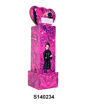 4 Sides Carton FSDU Hook Display with Heart-shaped Header