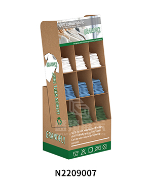 9 Pocket Carton FSDU Display Rack for T-Shirt Clothing