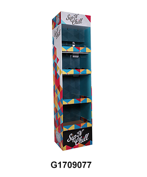 Corrugated FSDU Water Bottle Display Rack with 4 Shelf