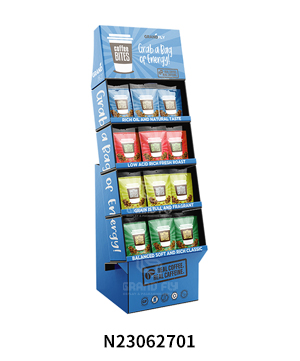 Custom 4 Tier Cardboard Floor Display for Coffee Bags