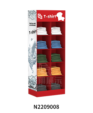 Custom Printed 10 Cubby Cardboard Floor T-shirt Display