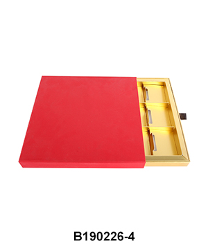 Drawer Style Luxury Rigid Paper Gift Box with Handle & Golder Insert