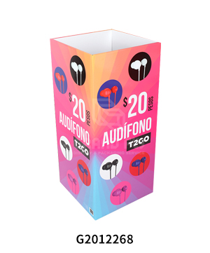 Earphone Temporary Point of Sales Cardboard Dump Bins