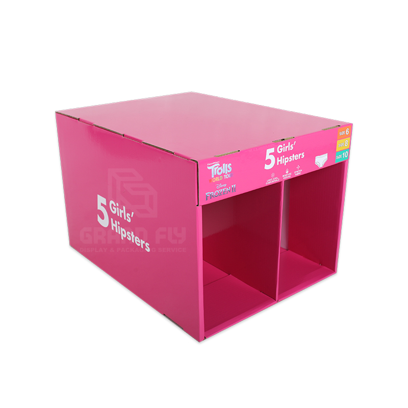 Stable Corrugated Carton Stackable Display with Cells for Underwear